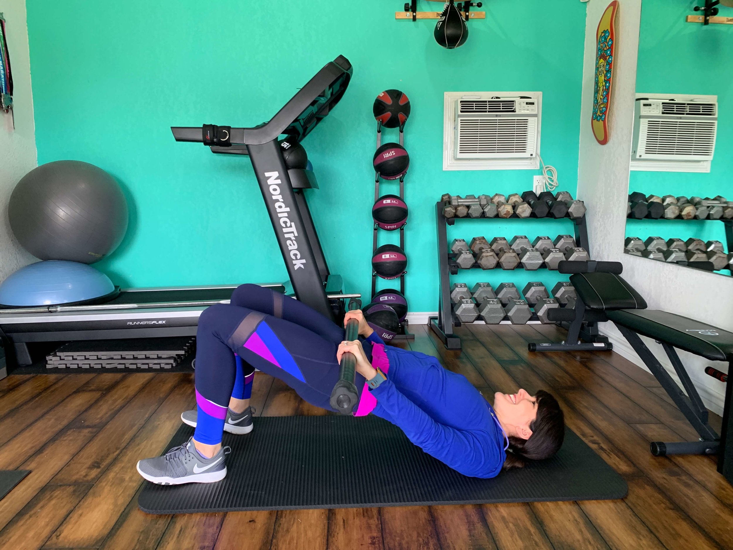Hamstring bridge on bench shop